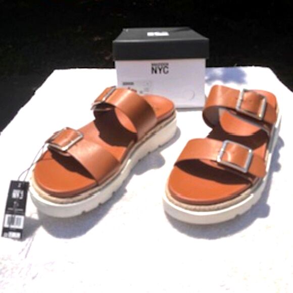 Flatform Two Strap . Size: 11 Two Strap Sandals . Madden NYC . New in Box - Picture 1 of 7